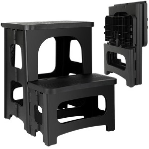 Itopfox Folding 2-Step Stool, Non-Slip Portable Footstool with Dual Heights, Supports 300 lbs, for Kitchen Home Toilet Bedroom Office Bathroom RV - 1 of 4