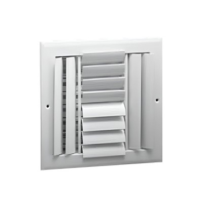 Hart & Cooley 12"x12" Aluminum Curved Blade Register Multi-Shutter Damper, 4-Way