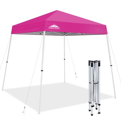 EAGLE PEAK 8x8 Slant Leg Pop Up Canopy Tent Easy Setup Instant Outdoor Beach Canopy 8x8 Base 6x6 Top