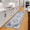 Vintage Area Rug Washable Floral Print Floor Carpet Non Slip Farmhouse Accent Rugs Oriental Distressed Low Pile Floor Mat for Bedroom Room Living Room - 2 of 4