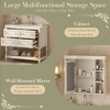 Spassway Bathroom Vanity with Mirror and Adjustable Shelf 4 Drawers White Beige - 4 of 4