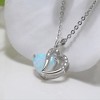Heart Shape Fire Opal Cz Pendant Chain Necklace for Women Ginger Lyne Collection - 2 of 4