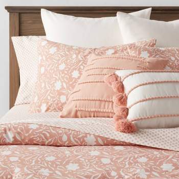 12pc Floral Boho Comforter & Sheets Set Terracotta Pink - Threshold™