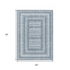 Denim Blue And Ivory Geometric Washable Indoor Outdoor Area Rug - 3 of 4