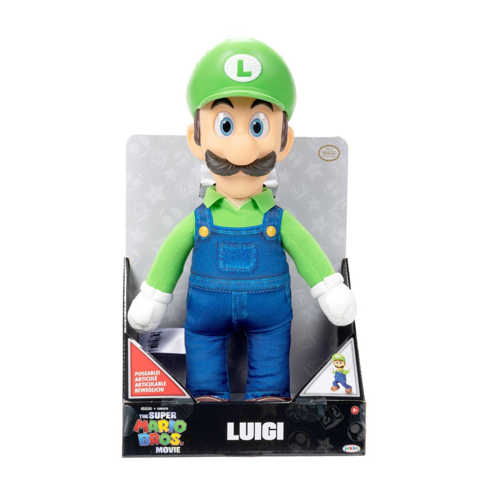 Photos - Doll Nintendo The Super Mario Bros. Movie Luigi Poseable Plush 