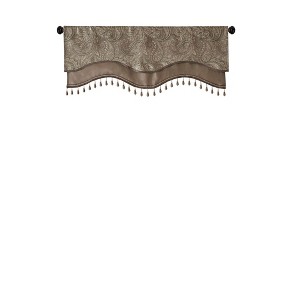Gracie Mills Thornton Paisley Jacquard Window Valance with Beads trimming - 1 of 4