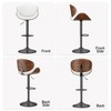 PAGED Swivel Bar Stools Set of 2, Counter Height Bar Stools with Back & Footrest, PU Leather Upholstered Dining Chairs for Kitchen Island - 4 of 4