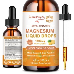 GreenPeople Magnesium Glycinate Liquid Drop, 17-in-1 Triple Absorption, for Calm Mood/Muscle & Sleep, 4 fl.oz (Pineapple Flavor) - 1 of 4