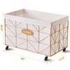 SEVOBAL Laundry Bags and Baskets Laundry Baskets Collapsible Laundry Basket with Wheels Lined Storage Basket Storage, White, 22.8"*12.8"*24.8" - 2 of 4