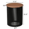 2-Piece Acacia Solid Wood Coffee Table and Side Table Set, Modern Round Accent Tables with Natural Finish for Living Room-Maison Boucle - 4 of 4