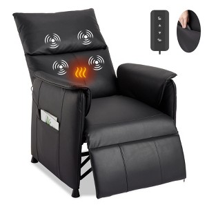 Elertric Recliner Chair with Massage and Heat, Adjustable Single PU Leather Recliners Sofa with Remote Control for Living Room/Office, Home theater - 1 of 4