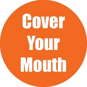 Flipside Products Cover Your Mouth Anti-Slip Floor Sticker, Orange, 11", Pack of 5 - 1 of 2