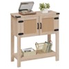 EROMMY Farmhouse Console Table With Rattan Doors, Entryway Table With Storage Cabinet, Wooden Entry Table With Metal Handle For Kitchen, Hallway - 2 of 4