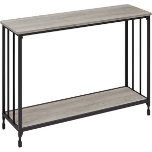 Console Table, Sofa Tables Narrow Entryway Table with Glass Shelf and Metal Frame 33.5” - 1 of 4