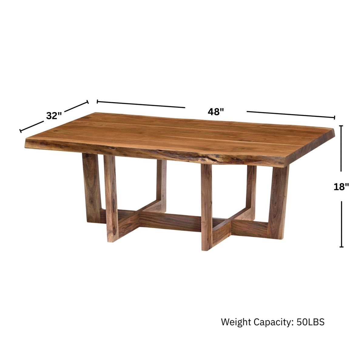Berkshire Live Edge Wood Large Coffee Table Natural - Alaterre Furniture - thumbnail 8