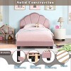TopComfy Beds Upholstered Twin Size Platform Bed Wooden Bed Frame with Slatted Bed Base Cute Bed Frame with Shell for Kids, Pink, 45.5"*25.5"*6.25" - 3 of 4