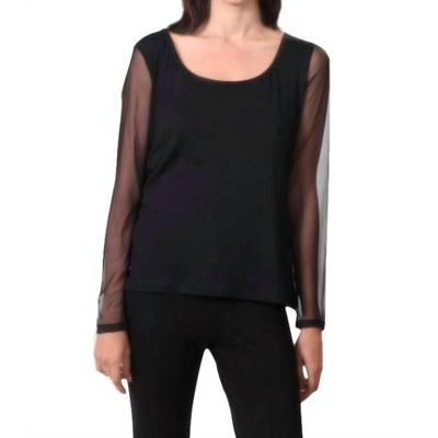 Women's Sheer-Sleeved Top - ANGEL