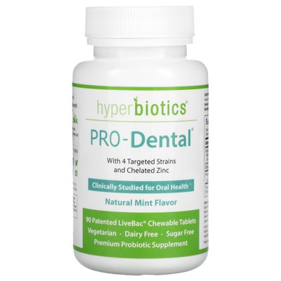 Hyperbiotics PRO-Dental, Natural Mint Flavor, 90 Chewable Tablets,