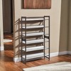 Shoe Rack Storage, Metal Shoe Organizer Stand for Garage, Entryway, Set of 2 3-Tier Stackable Shoe Rack Shelf, with Adjustable Flat or Angled Shelves - 3 of 4