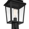 John Timberland Bellis Verde 16" High Traditional Outdoor Post Mount Light Fixture Pole Porch Waterproof Textured Black Metal Clear Glass Shade - 3 of 4