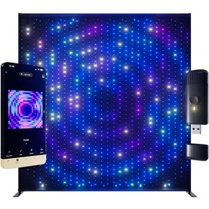 Twinkly Lightwall 8x8ft, LED Panel Smart, Multicolor LED Lights, DJ Lights and Music Rhythm Show, Aluminum Frame and Transport Trolley Included - 1 of 4