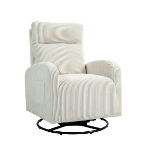 NicBex Corduroy Fabric Glider Swivel Chair,Upholstered Swivel Recliner Chairs with High Backrest,Modern Swivel Chair,Nursing Chair for Bedroom - 1 of 4