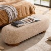 Bekrvio 59.1" Upholstered Bedroom Bench, Chenille Dining Bench with Solid Wood Frame & Bentwood Legs, No-Assembly Entryway Ottoman - 2 of 4