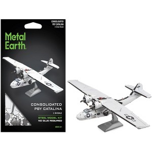 Model Kit Consolidated PBY Catalina Amphibious Aircraft "Miss Pick Up" United States Army Air Forces Steel Model by Metal Earth - 1 of 4