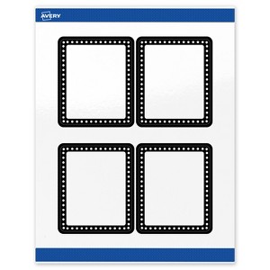Avery 4" x 3-1/3" Labels, Black and White Polka Dots, 40 ct - 1 of 4