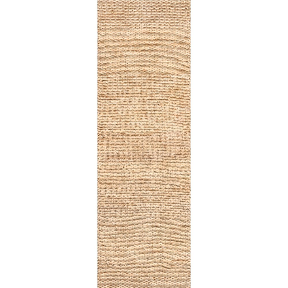 2'6inx10' Runner Hand Woven Hailey Jute Rug Natural - nuLOOM