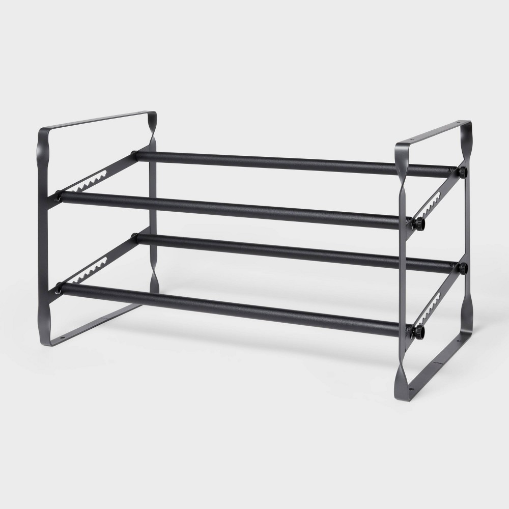 2 Tier Expandable Shoe Rack Black - Brightroom™