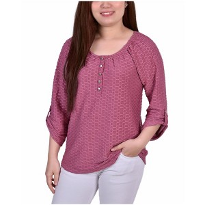 NY Collection Womens Honeycomb Basic T-Shirt - 1 of 1