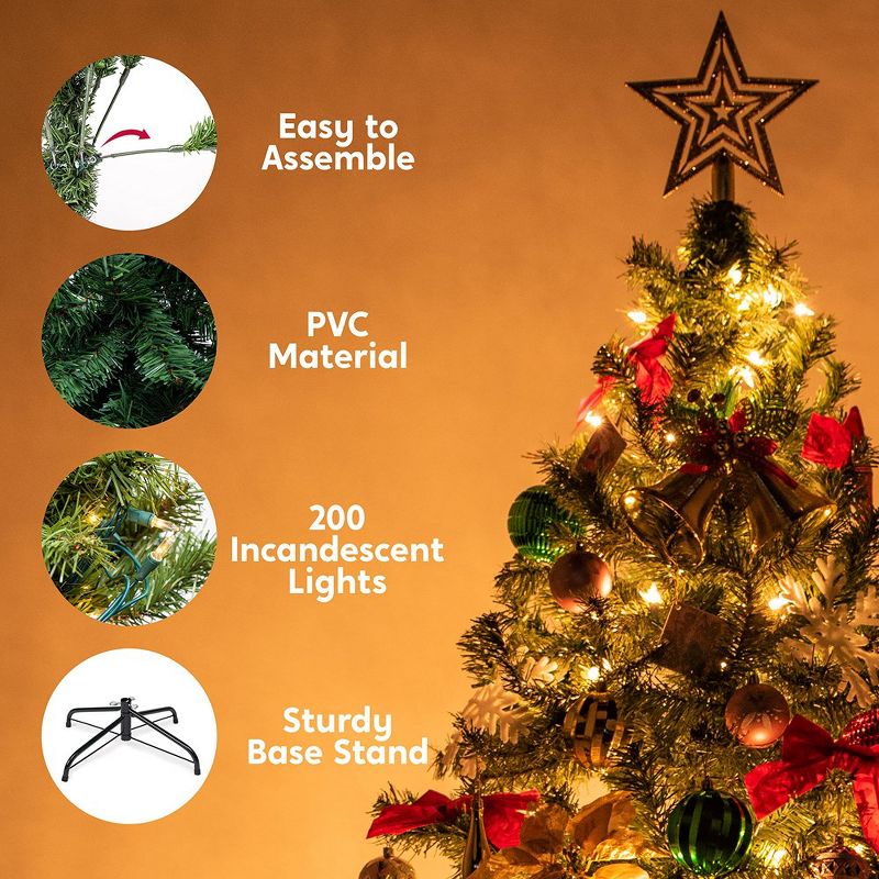 Joiedomi 72'' Prelit Christmas Tree with Decoration Kit, 3 of 8