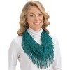 Collections Etc Soft Crochet Knit Infinity Scarf with Tassel Fringe - Dress Up Any Outfit With This Warm Accent - 3 of 3