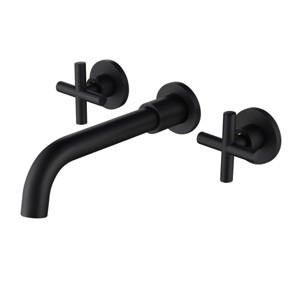 ChicFurnit Bathroom Sink Faucet Wall Mounted for Stylish Bathroom Sink Setup, Black, 13.77"*9.44"*3.14" - 1 of 4