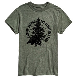 Men's - Instant Message - Raccoon Around The Christmas Tree Short Sleeve Graphic T-Shirt - 1 of 4