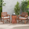 Tangkula Outdoor Hardwood Armchairs Set of 2/4 Weather-resistant Slatted Armchairs w/Removable Cushions - 3 of 4