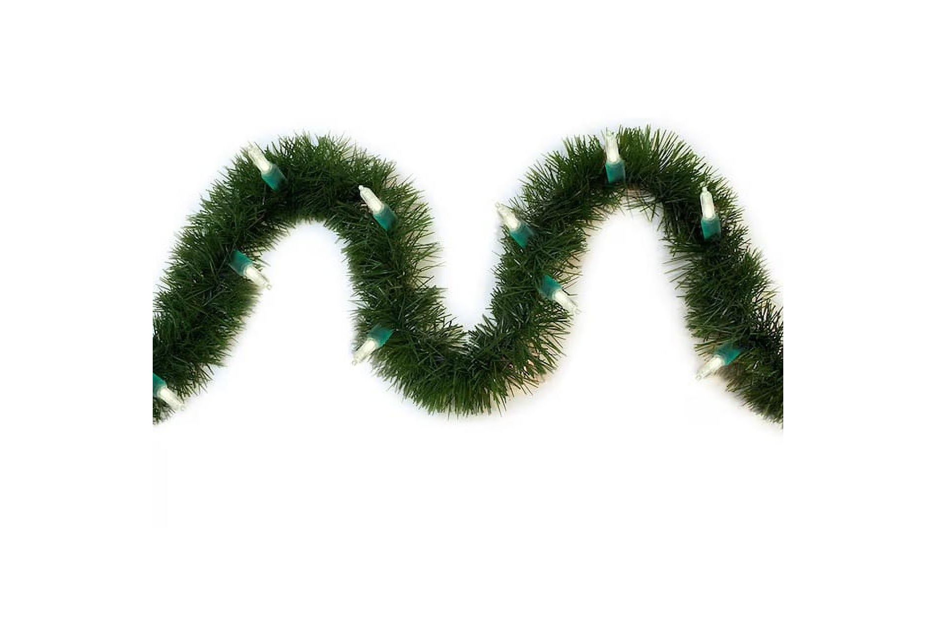 GE StayBright Pre-lit 18-FT Artificial Garland with 50 Warm White LED Lights