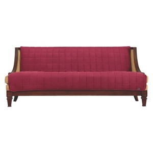 Furniture Friend Deluxe Comfort Quilted Armless Sofa Furniture Protector Burgundy - Sure Fit, Red