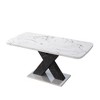 Okak Rectangle Dining Table, Extendable Kitchen Table with X-Shape Table Leg and Metal Base, Folding Table for Living Room, Dining Room - 3 of 4