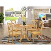 HomeStock 5-Piece Natural Oak Finish Solid Wood Top Dining Table with 4 Chairs - 2 of 4