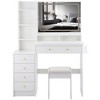 CAVINAS Dressing Table+Ottoman Vanity with Mirror and Lights Modern Medium Large Storage Makeup Vanity Desk with Lights for Bedroom - 4 of 4