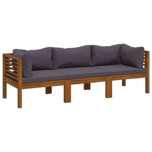 vidaXL Wooden Lounge Set Dark Grey Solid Acacia wood 3-Seater - 1 of 4