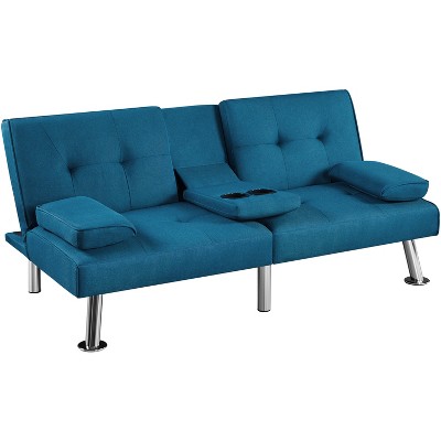 Yaheetech Fabric Upholstered Convertible Futon Sofa Bed Aqua Blue Target   GUEST F335fd42 07c5 444d A8b0 7f23dabab869