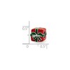Black Bow Jewelry Sterling Silver, Green and Red Enameled Present Bead Charm - 2 of 3