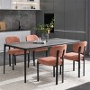 Set of 2 Mid-Century Modern Upholstered Dining Chairs,Armless Kitchen Chairs with Metal Legs & Curved Back-The Pop Home - 3 of 4