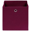 vidaXL Foldable Storage Boxes - Set of 4, Durable Non-Woven Fabric, Convenient Metal Eyelet, 12.6"x12.6"x12.6", Dark Red - 2 of 4