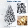 Clearance! 7.5 FT Snowy Flocked Prelit Christmas Tree with Foldable Metal Base, Hinged Branches, Foot Pedal Control - 4 of 4