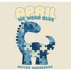 Autism Awareness Blue Dino Puzzle Icon  Adult Crew Neck Short Sleeve Tee - 2 of 2