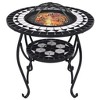 vidaXL Mosaic Fire Pit Table Black and White 26.8" Ceramic - 3 of 4